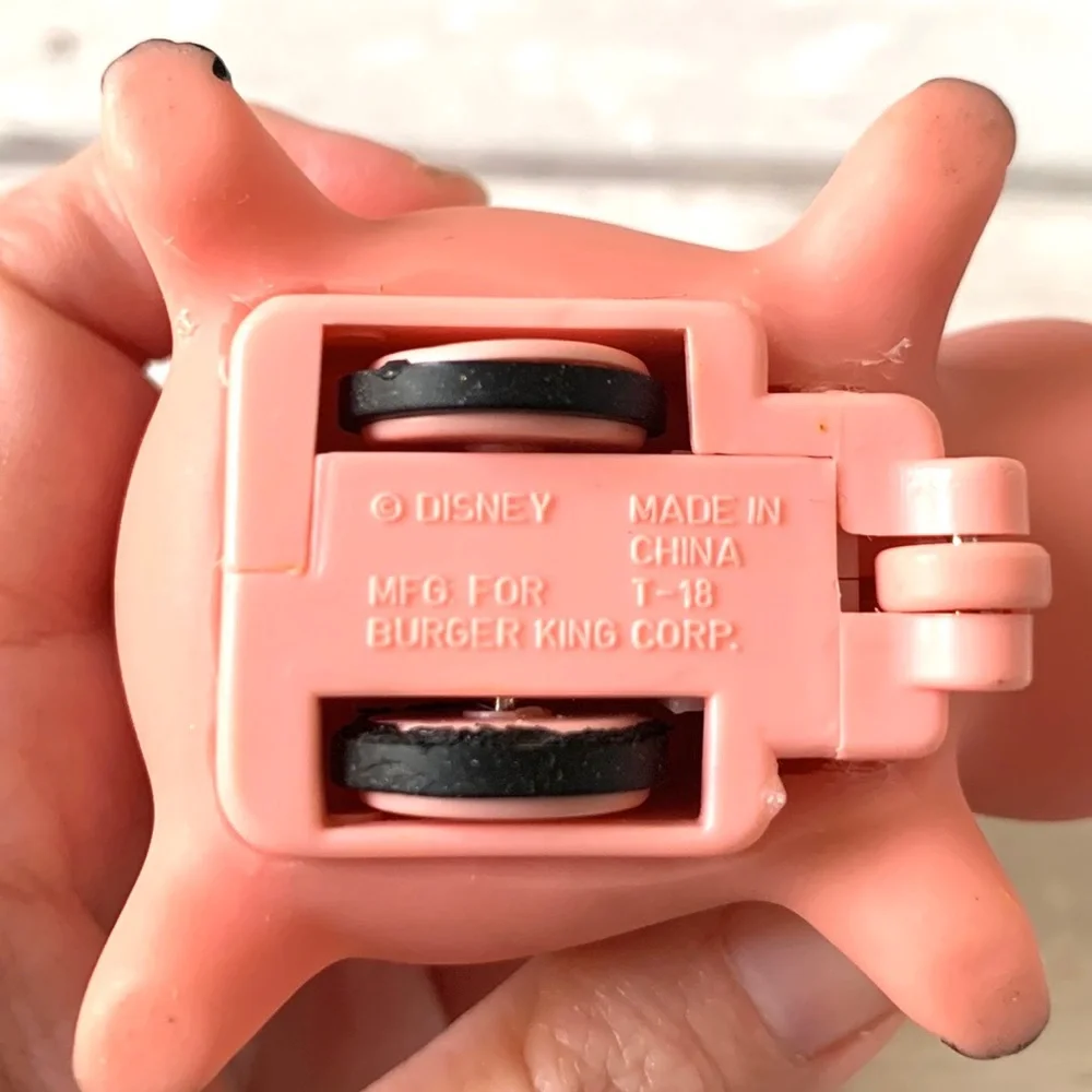 Disney Toy Story 1996 Coin Pink Pig Wind Up Toy Burger King Kids Meal 3.5in